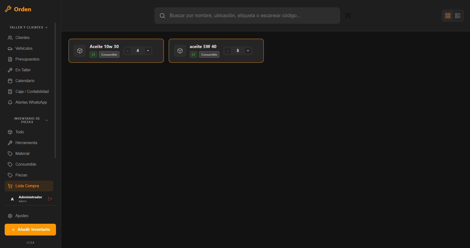 Lista de la Compra para Proveedores
